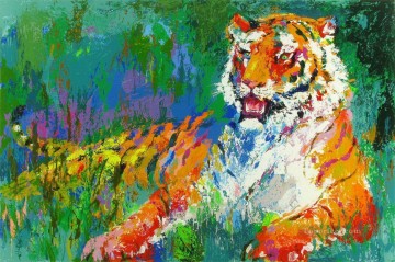Resting Tiger mit Textur Ölgemälde